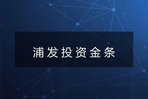 浦发投资金条