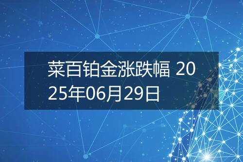 菜百铂金涨跌幅 2025年06月29日