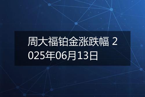 周大福铂金涨跌幅 2025年06月13日
