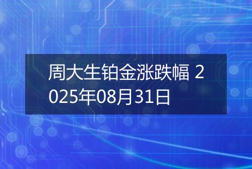 周大生铂金涨跌幅 2025年08月31日