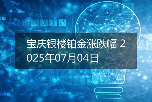 宝庆银楼铂金涨跌幅 2025年07月04日