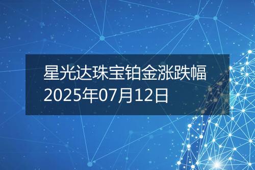 星光达珠宝铂金涨跌幅 2025年07月12日