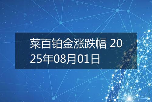 菜百铂金涨跌幅 2025年08月01日