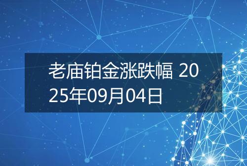 老庙铂金涨跌幅 2025年09月04日