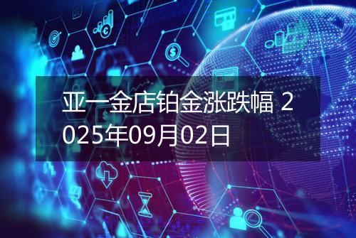亚一金店铂金涨跌幅 2025年09月02日