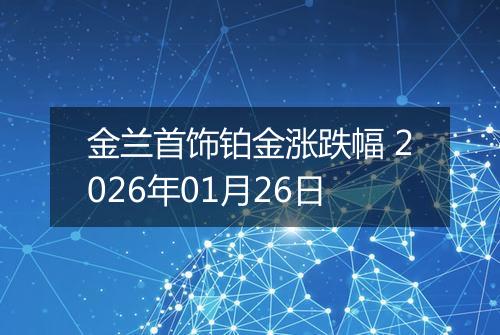 金兰首饰铂金涨跌幅 2026年01月26日