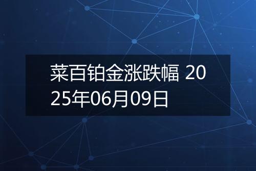 菜百铂金涨跌幅 2025年06月09日