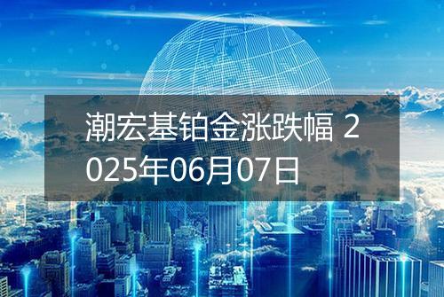 潮宏基铂金涨跌幅 2025年06月07日