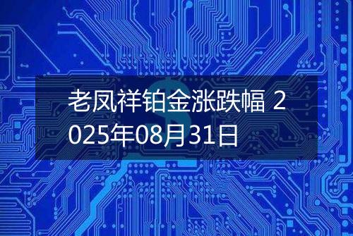 老凤祥铂金涨跌幅 2025年08月31日
