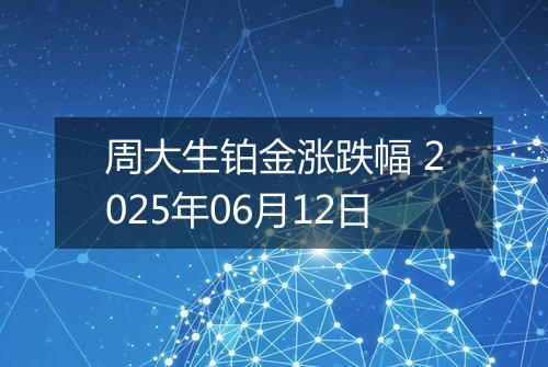 周大生铂金涨跌幅 2025年06月12日