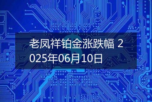 老凤祥铂金涨跌幅 2025年06月10日