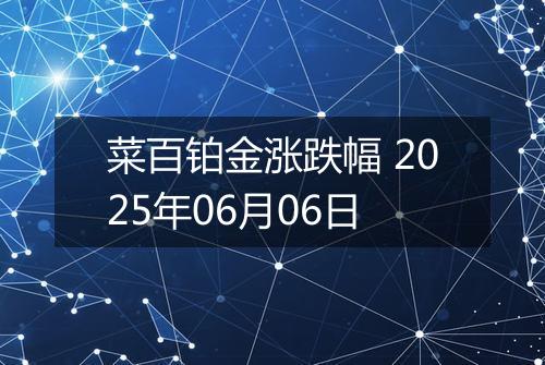 菜百铂金涨跌幅 2025年06月06日