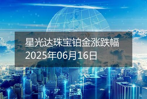 星光达珠宝铂金涨跌幅 2025年06月16日