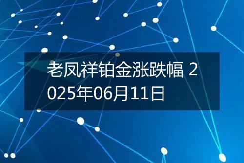 老凤祥铂金涨跌幅 2025年06月11日