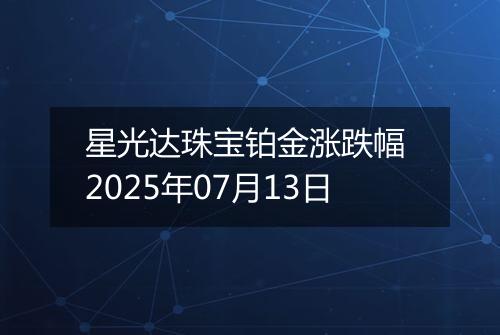 星光达珠宝铂金涨跌幅 2025年07月13日