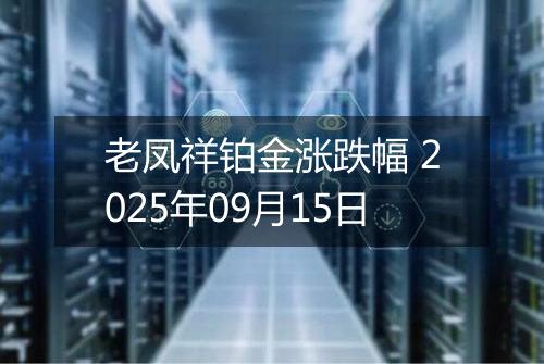 老凤祥铂金涨跌幅 2025年09月15日