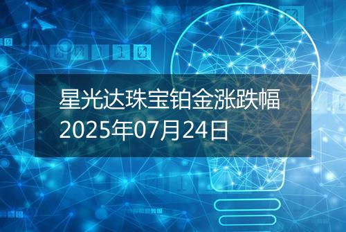 星光达珠宝铂金涨跌幅 2025年07月24日