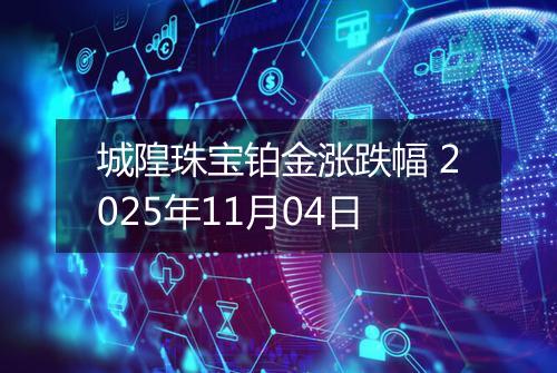 城隍珠宝铂金涨跌幅 2025年11月04日