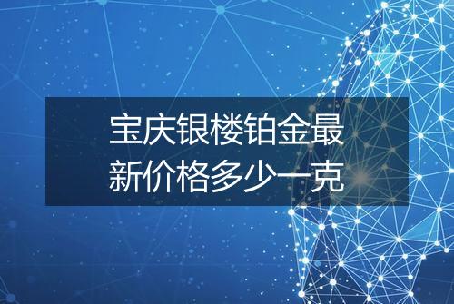 宝庆银楼铂金最新价格多少一克