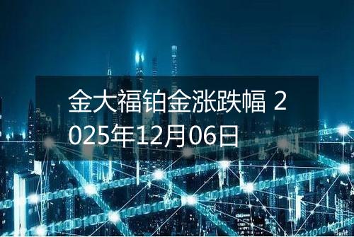 金大福铂金涨跌幅 2025年12月06日