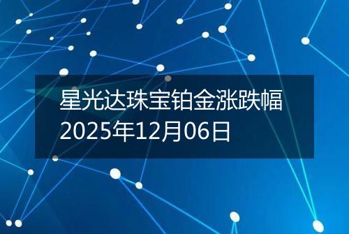 星光达珠宝铂金涨跌幅 2025年12月06日