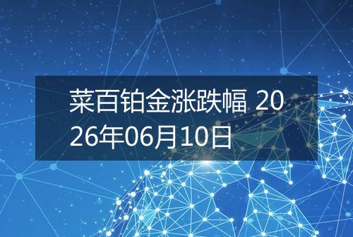 菜百铂金涨跌幅 2026年06月10日