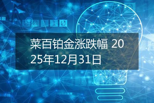 菜百铂金涨跌幅 2025年12月31日