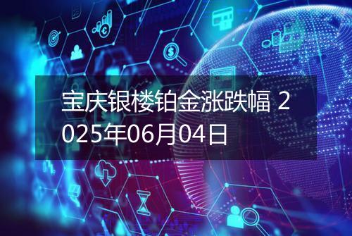 宝庆银楼铂金涨跌幅 2025年06月04日