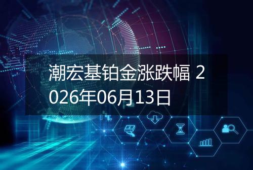 潮宏基铂金涨跌幅 2026年06月13日
