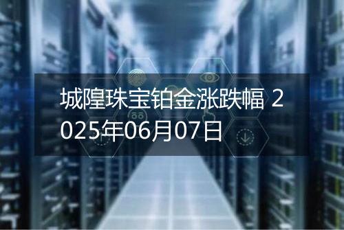 城隍珠宝铂金涨跌幅 2025年06月07日