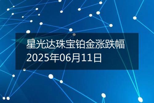 星光达珠宝铂金涨跌幅 2025年06月11日