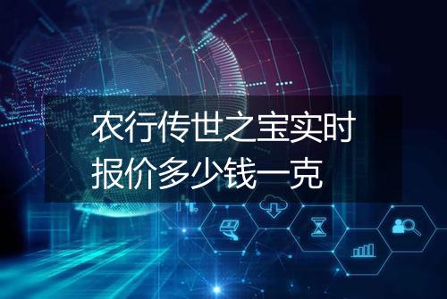 农行传世之宝实时报价多少钱一克