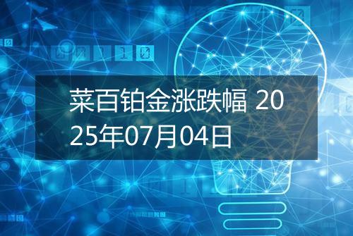 菜百铂金涨跌幅 2025年07月04日