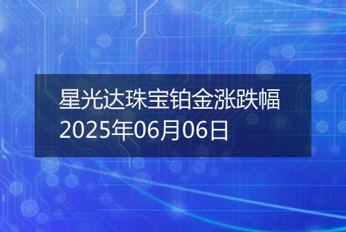 星光达珠宝铂金涨跌幅 2025年06月06日