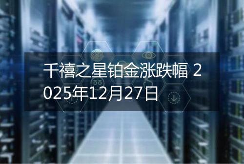 千禧之星铂金涨跌幅 2025年12月27日