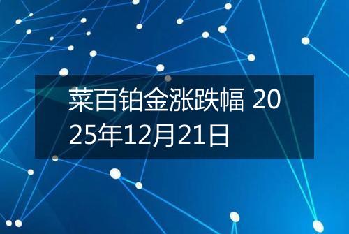 菜百铂金涨跌幅 2025年12月21日