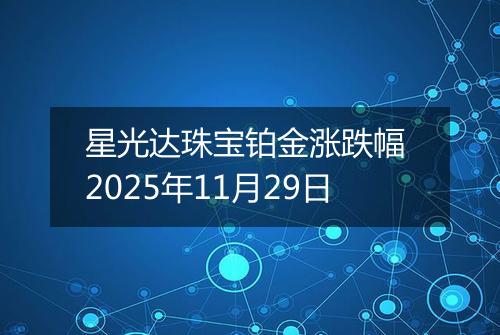 星光达珠宝铂金涨跌幅 2025年11月29日
