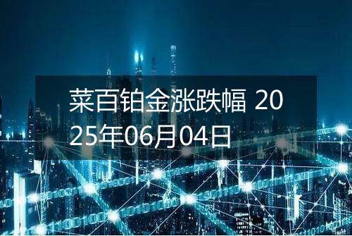 菜百铂金涨跌幅 2025年06月04日