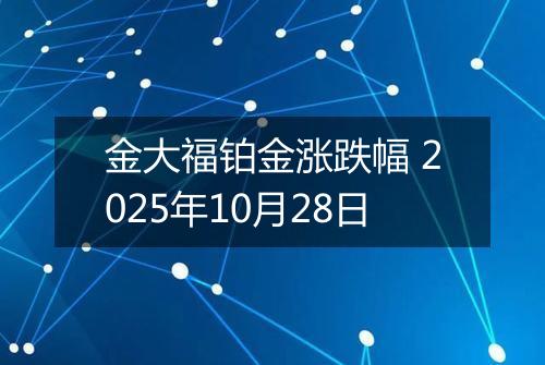 金大福铂金涨跌幅 2025年10月28日