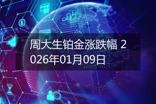 周大生铂金涨跌幅 2026年01月09日