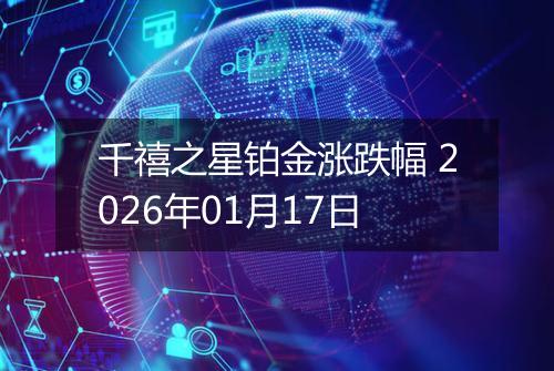 千禧之星铂金涨跌幅 2026年01月17日