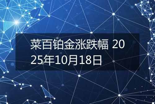 菜百铂金涨跌幅 2025年10月18日