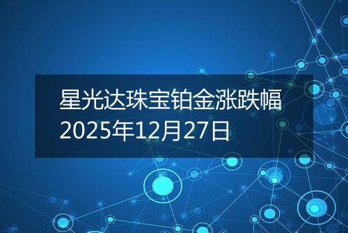 星光达珠宝铂金涨跌幅 2025年12月27日