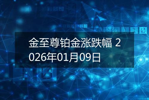 金至尊铂金涨跌幅 2026年01月09日