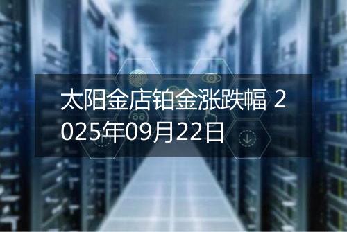 太阳金店铂金涨跌幅 2025年09月22日