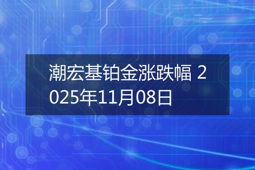 潮宏基铂金涨跌幅 2025年11月08日
