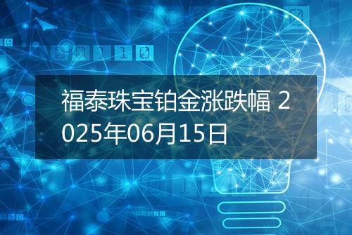 福泰珠宝铂金涨跌幅 2025年06月15日