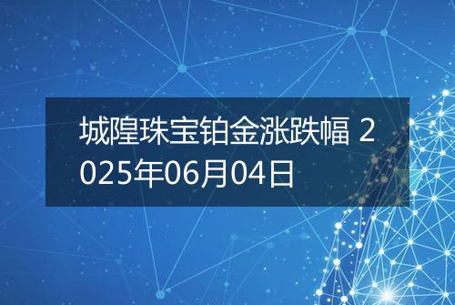 城隍珠宝铂金涨跌幅 2025年06月04日