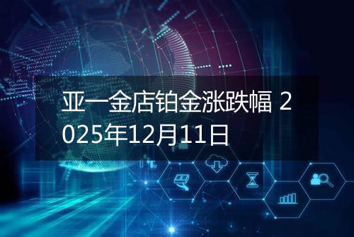 亚一金店铂金涨跌幅 2025年12月11日