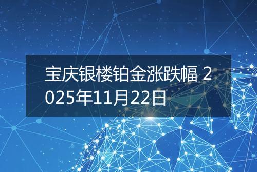 宝庆银楼铂金涨跌幅 2025年11月22日